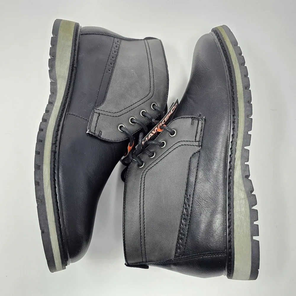 Hawke & Co Mens Fairweather Black Grey Chukka Boots Memory Foam Size 8.5 NEW